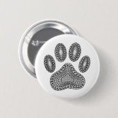 Abstrakter Tintenpfotenabdruck Button (Vorne & Hinten)