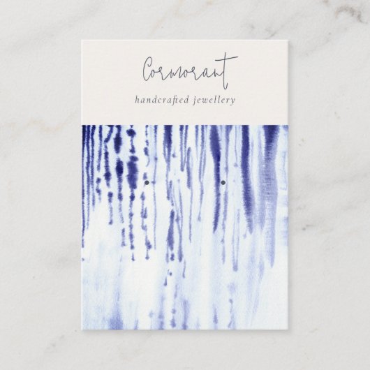 Abstrakter Tintentiefenhalter mit blauen Linien Visitenkarte (Vorderseite)