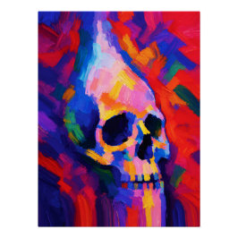 Abstrakter Totenkopf-Wandkunst-Druck Poster