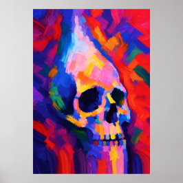 Abstrakter Totenkopf-Wandkunst-Druck Poster