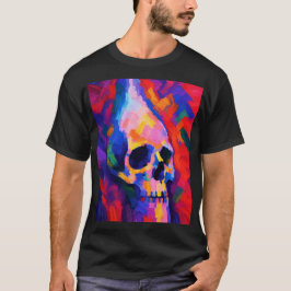Abstrakter Totenkopf-Wandkunst-Druck T-Shirt