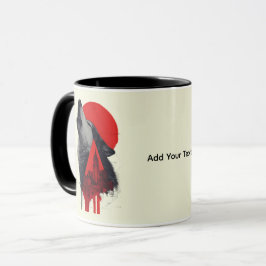 Abstrakter Trash Polka Heulender Wolf Becher Tasse