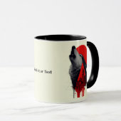 Abstrakter Trash Polka Heulender Wolf Becher Tasse (VorderseiteRechts)