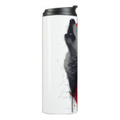 Abstrakter Trash Polka Heulender Wolf Thermobecher Thermosbecher (Nach links gedreht)
