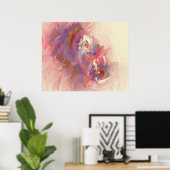 Abstrakter Traum Lila Rosa Grüne Creme Poster (Heimbüro)