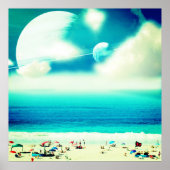 Abstrakter traumhafter Strand und Platz Poster (Vorne)