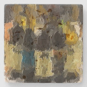 Abstrakter Travertin-Untersetzer Steinuntersetzer (Vorderseite)