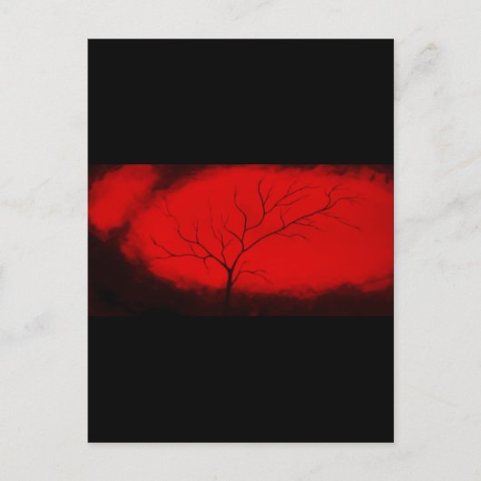 Abstrakter Tree & Red Sky Originale Abstrakte Kuns Postkarte (Vorderseite)