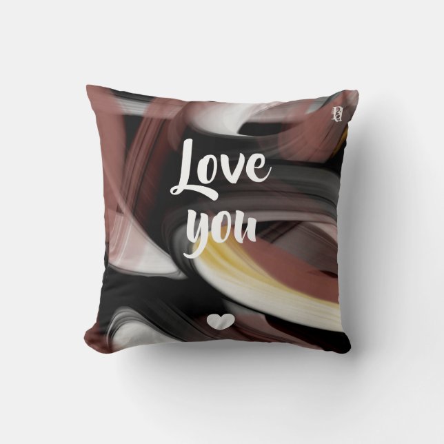 Abstrakter Trend Kissen Innendekoration Schwarzes  (Vorderseite)