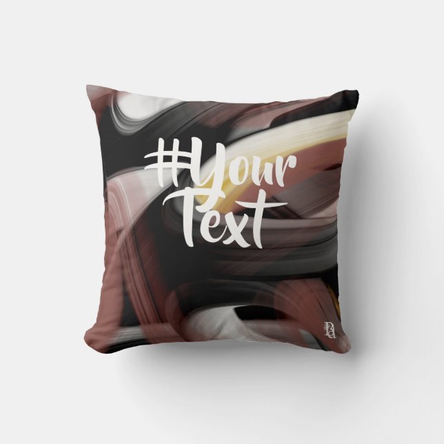 Abstrakter Trend Kissen Innendekoration Schwarzes  (Vorderseite)