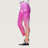 Abstrakter, trendiger, rosafarbener Pfirsichfarben Leggings (Links)