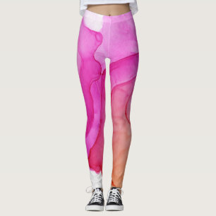 Abstrakter, trendiger, rosafarbener Pfirsichfarben Leggings