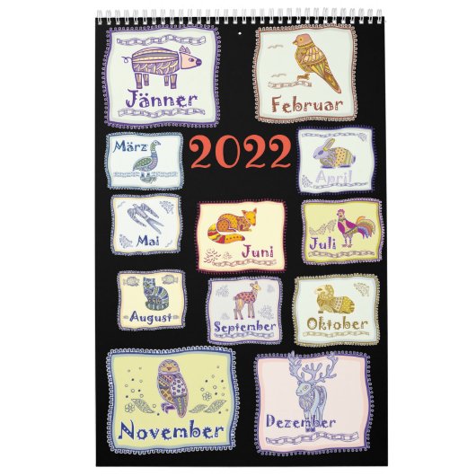 Abstrakter Tribal Tiere aus Europa Kalender (Titelbild)