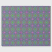 Abstrakter Trippy-Lila, Orange und grüner Schmette Geschenkpapier (Flach)