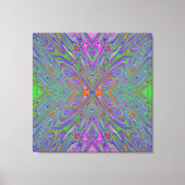 Abstrakter Trippy-Lila, Orange und grüner Schmette Leinwanddruck (Vorderseite)