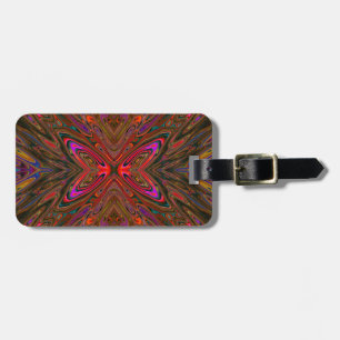 Abstrakter Trippy Orange und Magenta Schmetterling Gepäckanhänger