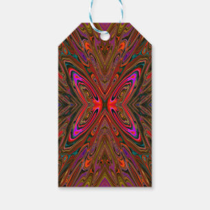 Abstrakter Trippy Orange und Magenta Schmetterling Geschenkanhänger