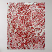 Abstrakter Tropfen Pink White Poster (Vorne)