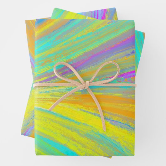 Abstrakter tropischer Sommerspass Geschenkpapier Set (Beispiel)