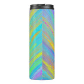 Abstrakter tropischer Sommerspass Thermosbecher (Rückseite)