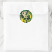 ABSTRAKTER TRUMPET PLAYER RUNDER AUFKLEBER (Tasche)