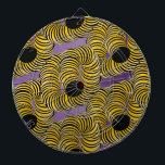 Abstrakter Tunnel ein trippy-Yellow Black Lila Dartscheibe<br><div class="desc">Abstrakte Tunnelart</div>
