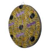 Abstrakter Tunnel ein trippy-Yellow Black Lila Dartscheibe (Vorderseite rechts)