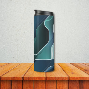 Abstrakter Türkis-Violetter Tumbler Thermal Travel Thermosbecher