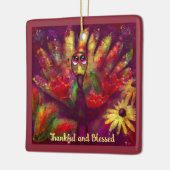 Abstrakter türkischer Vogel Blütengelb Keramikornament (Links)