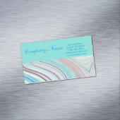 abstrakter türkisfarbener Minzsalon mit Aquarellfa Magnetische Visitenkarte (Beispiel)