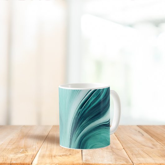 Abstrakter Türkisgrüner Flüssigkeitsguss Kaffeetasse