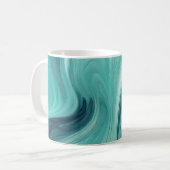 Abstrakter Türkisgrüner Flüssigkeitsguss Kaffeetasse (Vorderseite Links)