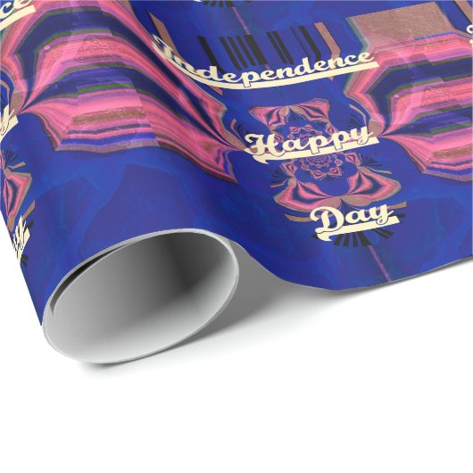 Abstrakter Unabhängigkeitstag Feier Kunst Geschenkpapier (Rolleneckpunkt)