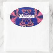 Abstrakter Unabhängigkeitstag Feier Kunst Ovaler Aufkleber (Tasche)