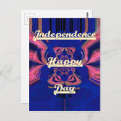 Abstrakter Unabhängigkeitstag Feier Kunst Postkarte (Vorne/Hinten)
