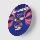 Abstrakter Unabhängigkeitstag Feier Kunst Runde Wanduhr (Winkel)