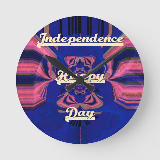 Abstrakter Unabhängigkeitstag Feier Kunst Runde Wanduhr (Vorderseite)