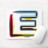 Abstrakter und bunter Buchstabe E Mousepad (Mit Mouse)