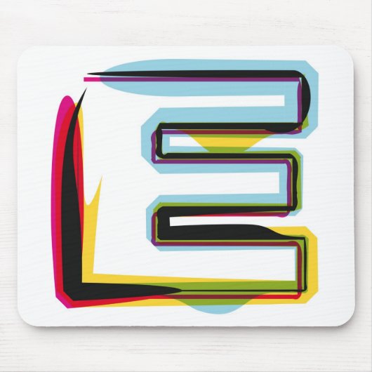 Abstrakter und bunter Buchstabe E Mousepad (Vorne)