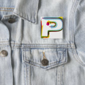 Abstrakter und bunter Buchstabe P Button (Beispiel)