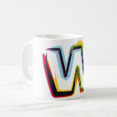 Abstrakter und bunter Buchstabe W Kaffeetasse (Vorderseite Links)