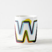 Abstrakter und bunter Buchstabe W Kaffeetasse (Mittel)