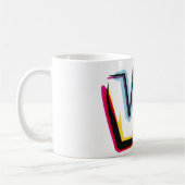 Abstrakter und bunter Buchstabe W Kaffeetasse (Links)
