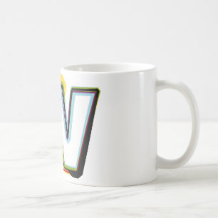 Abstrakter und bunter Buchstabe W Kaffeetasse