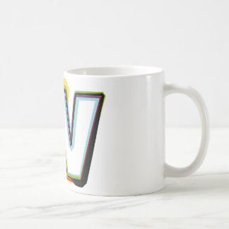 Abstrakter und bunter Buchstabe W Kaffeetasse