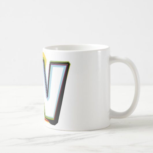 Abstrakter und bunter Buchstabe W Kaffeetasse (Rechts)