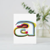 Abstrakter und farbiger Buchstabe a Postkarte (Stehend Vorderseite)