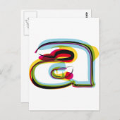Abstrakter und farbiger Buchstabe a Postkarte (Vorne/Hinten)