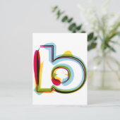 Abstrakter und farbiger Buchstabe b Postkarte (Stehend Vorderseite)