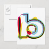 Abstrakter und farbiger Buchstabe b Postkarte (Vorne/Hinten)